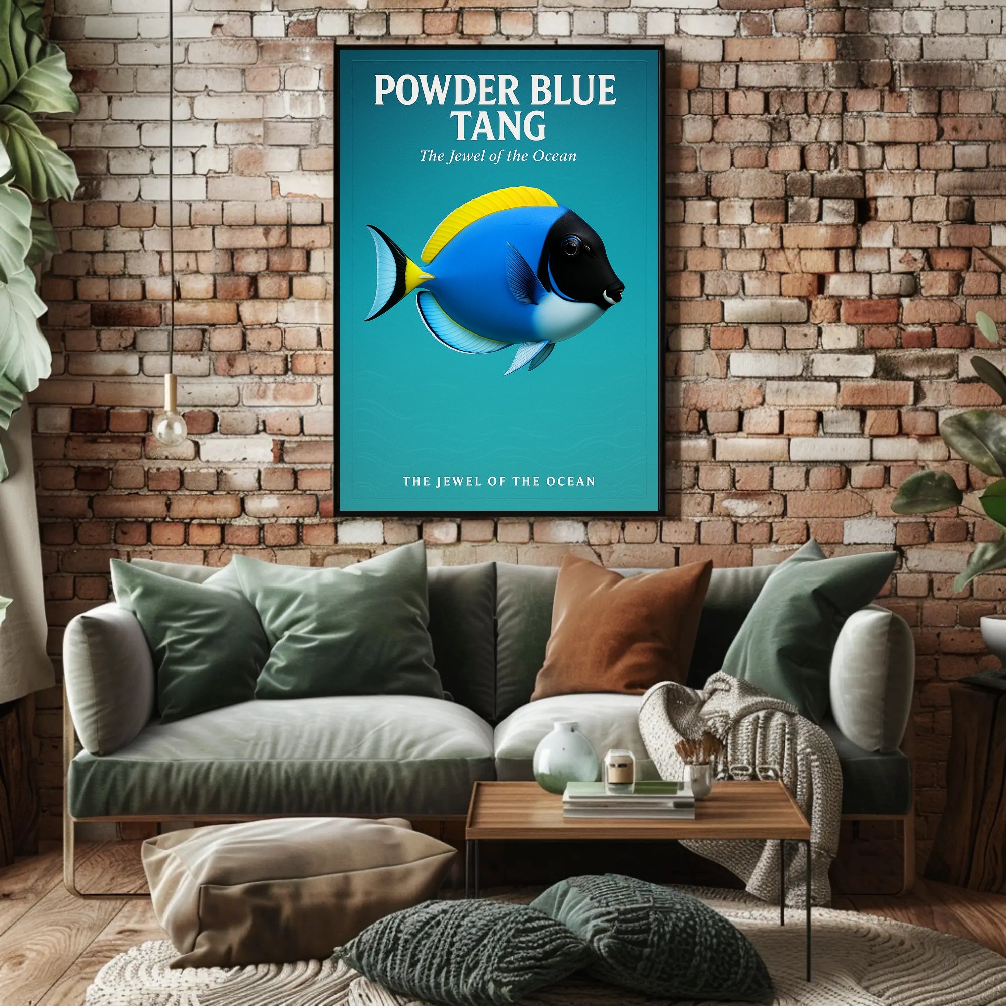 Powder Blue Tang The Jewel of the Ocean Poster PosterGoat