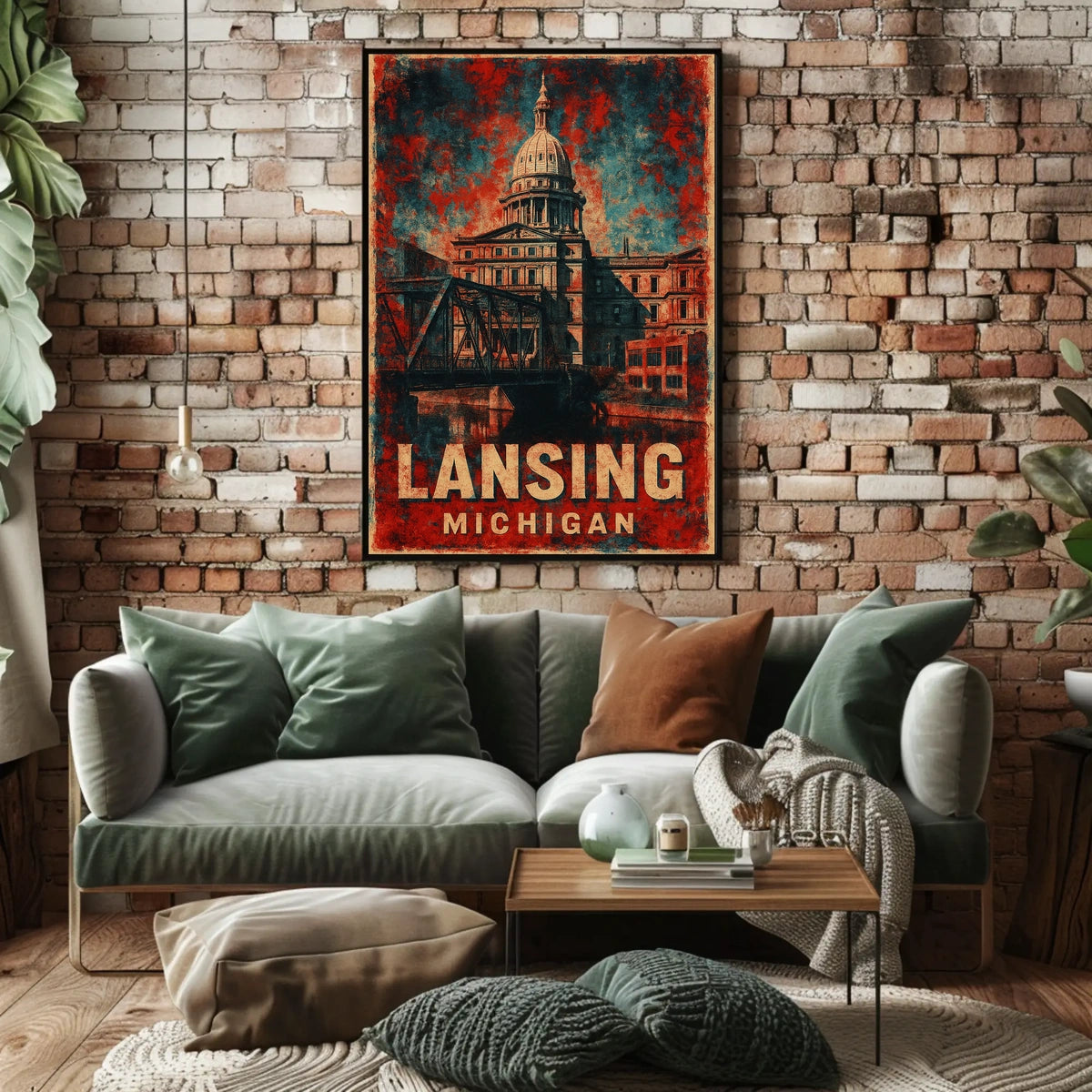 Lansing, Michigan Capitol Art Poster