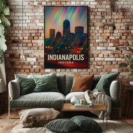 Indianapolis Skyline Cityscape Travel Inspiration Photography Realism Urban Dream Poster