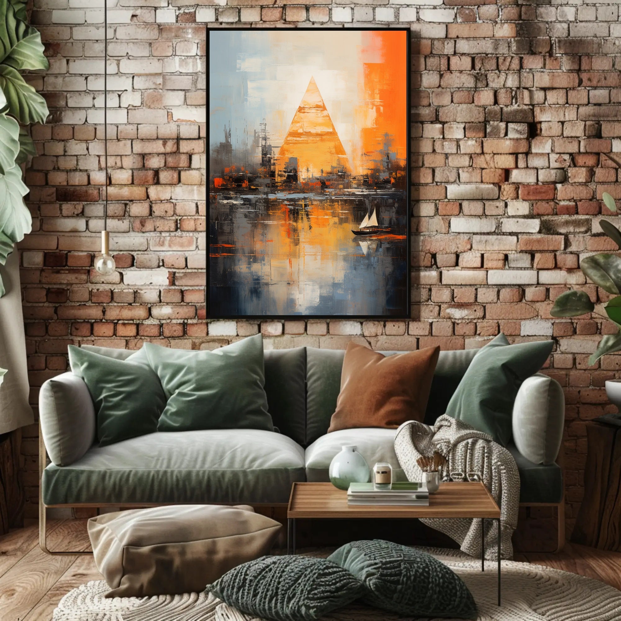 Abstract Cityscape With Pyramid Abstract Poster