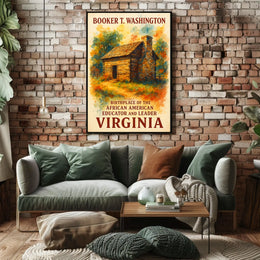 Booker T. Washington Virginia Birthplace Commemorative Poster