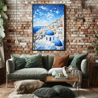Santorini Greece Stunning Scenic Views Travel Poster