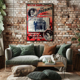 The Houdinis Vintage Magic Show Cultural or Heritage Poster