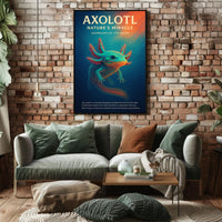 Axolotl Nature Poster Vintage Aquatic Wall Art
