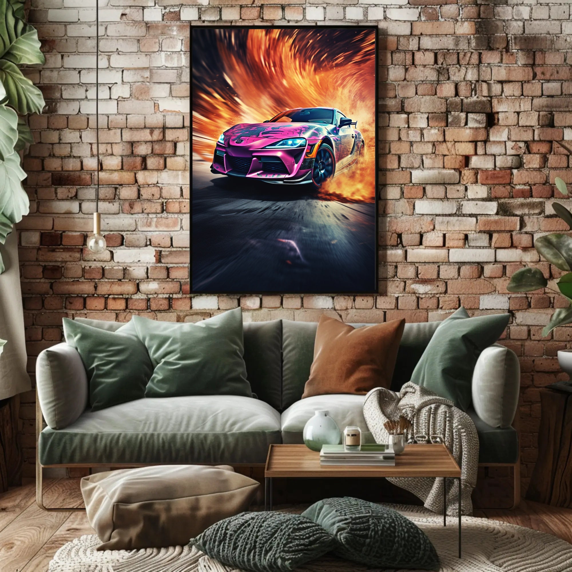 Modern Sports Travel Poster Featuring Dynamic Vehicles