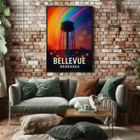 Bellevue Nebraska Scenic Minimalist Realism Poster