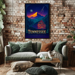 Tennessee Dreamscape Poster Vintage Travel Wall Art