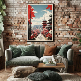 Fukuoka Harmony: Traditional Meets Modern Cultural or Heritage Poster