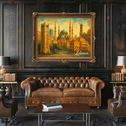 Beirut Cityscape Nightscape Wanderlust Urban Art Poster