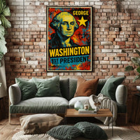 George Washington 1st President of the United States Graffiti Pop Art Poster