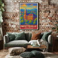 Fayetteville Landmark Pointillism Heritage Poster