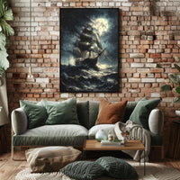 Dramatic 18th Century Sailing Ship Adventure Historical Poster PosterGoat