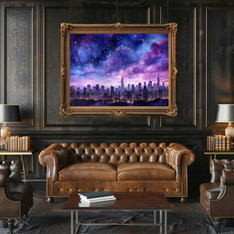 Starry Cityscape Poster