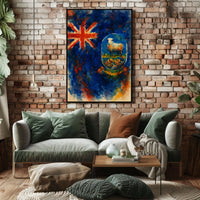 Union Jack And Sheep In Watercolor Poster