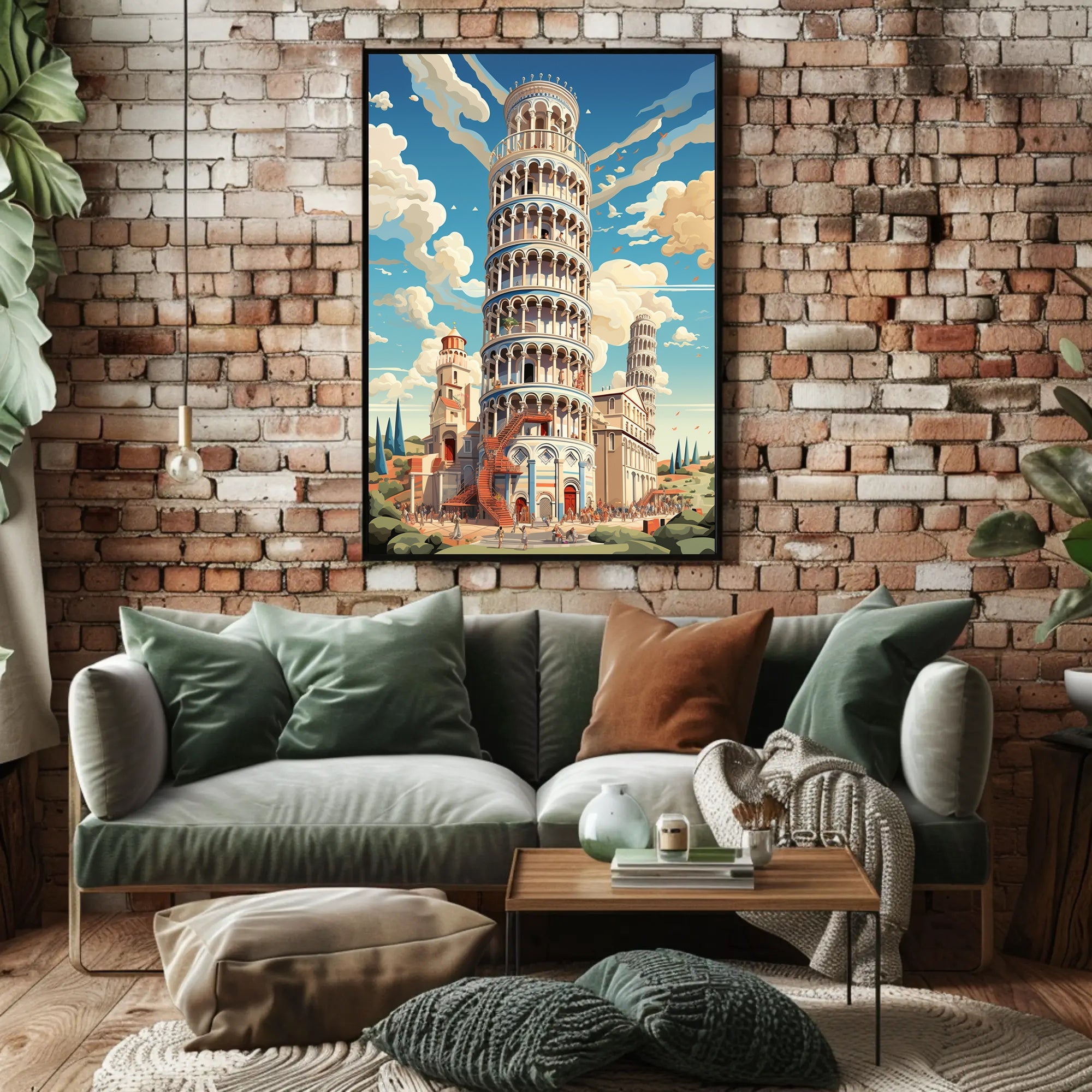 The Leaning Tower Of Pisa Artistic Poster PosterGoat