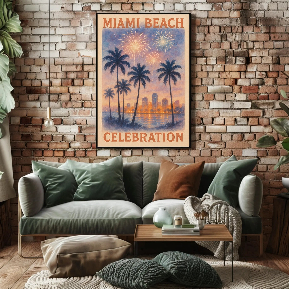 Miami Beach Celebration: Vibrant Urban or Cityscape Poster