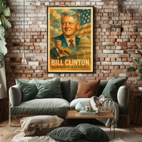Bill Clinton 42nd President of the United States Layered Digital Collage Poster