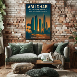 Abu Dhabi Cityscape Tradition Meets Innovation Travel Poster