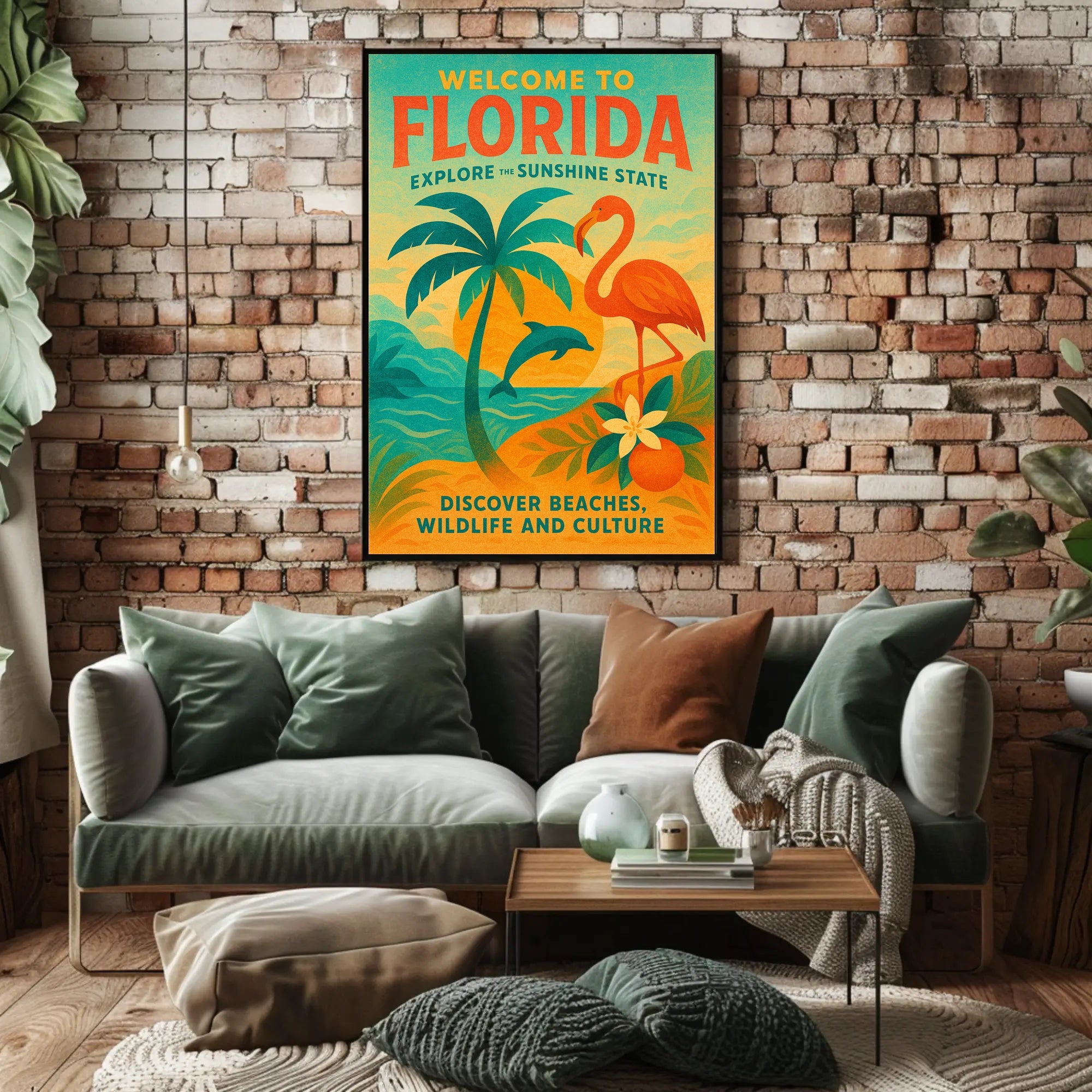 Florida Vintage Travel Poster Wall Art Print