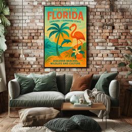 Florida Vintage Travel Poster Wall Art Print