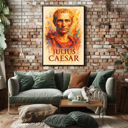 Julius Caesar Roman History Watercolor Art Poster