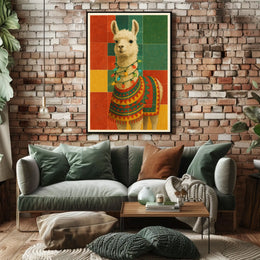 Festive Llama Celebration Poster