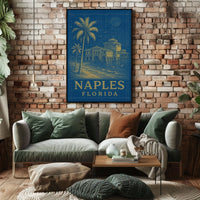 Naples Florida Poster Palm Trees Beach Vibe Wall Art