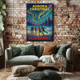 Aurora Christmas in Fairbanks Poster
