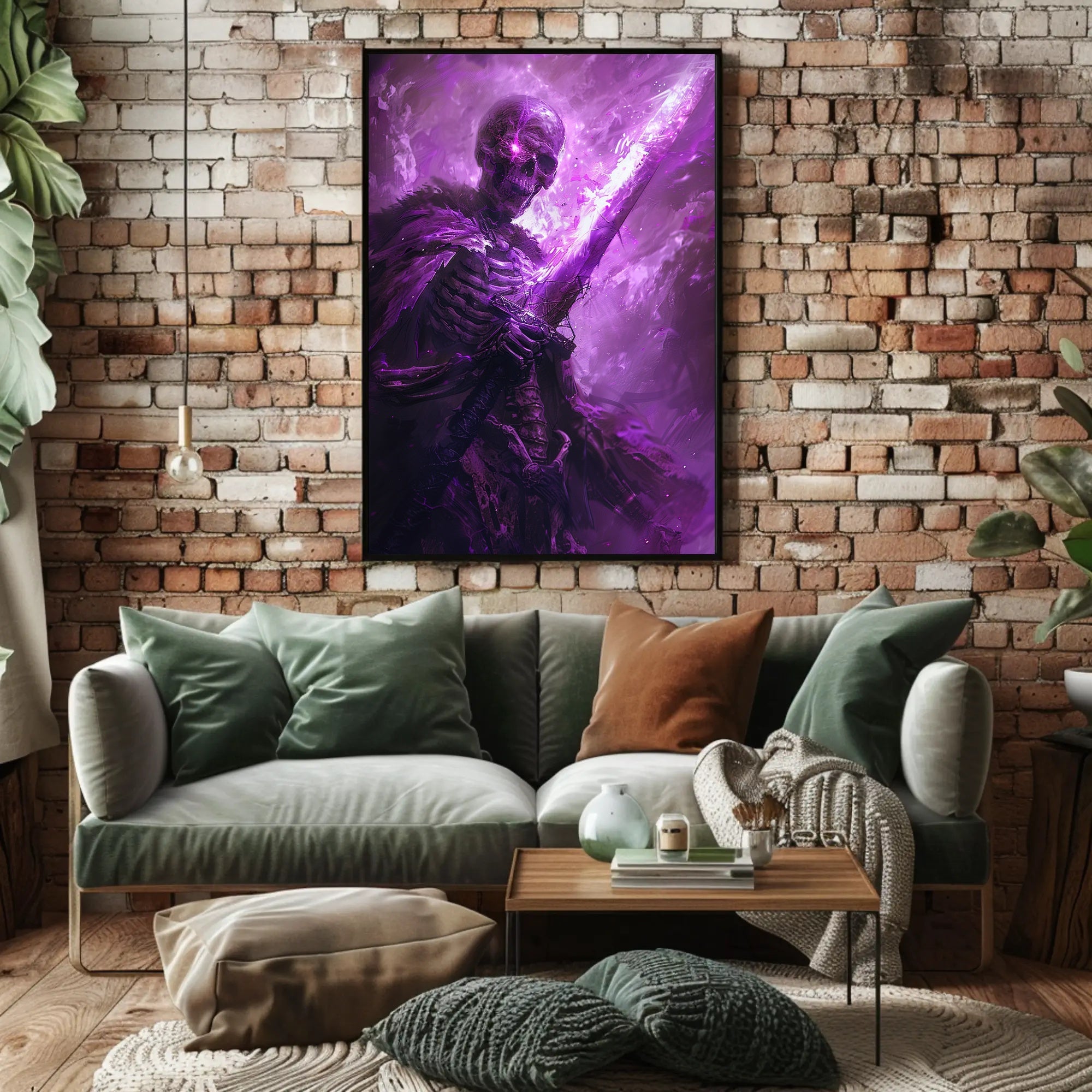 Enchanted Skeleton Warrior Art Print Poster for Home Decor PosterGoat