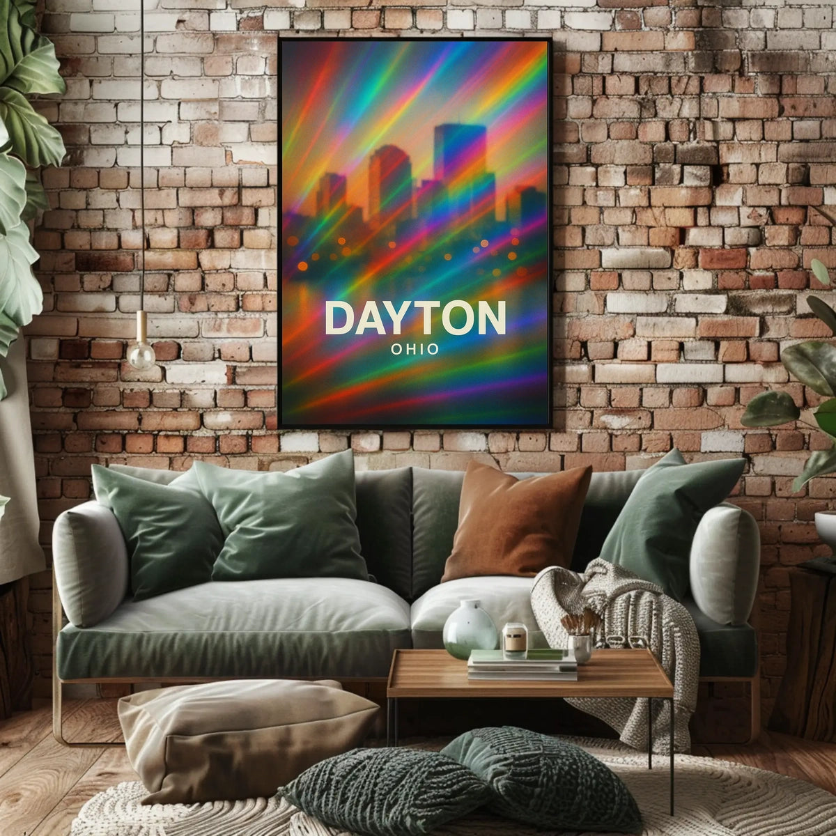 Dayton Ohio Cityscape Digital Painting Decor Lovers Poster