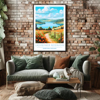 Ladybower Reservoir England Scenic Travel Poster