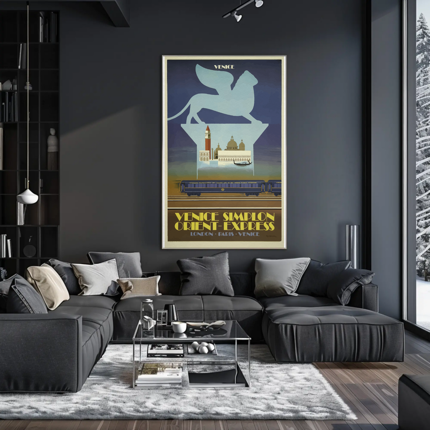Venice Orient Express Lion Basilica Skyline Travel Poster