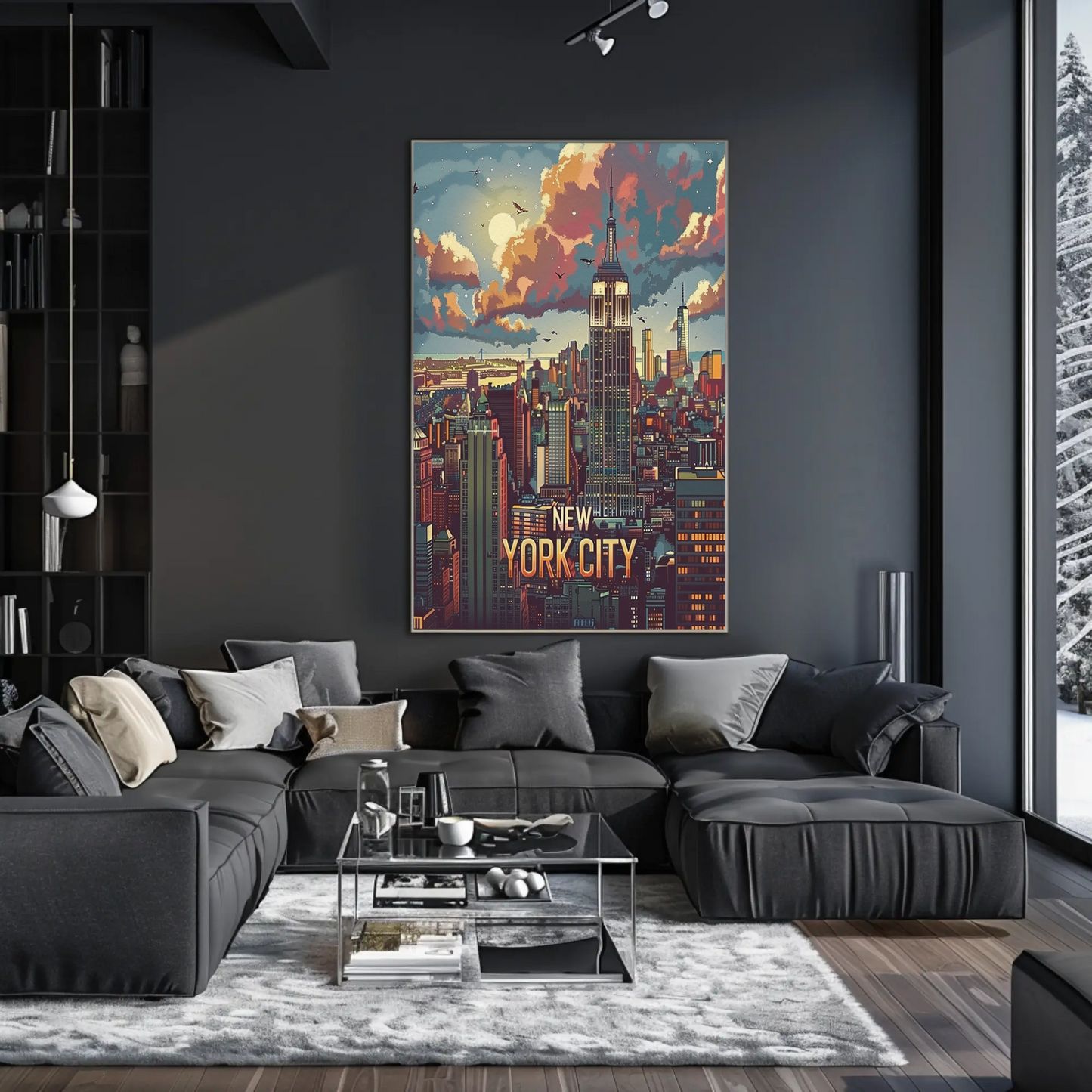 New York City Empire Skyline Travel Poster