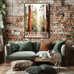 Redwood Watercolor Wall Art Poster