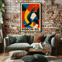 Vibrant Ribbon Eel Marine Life Art Poster