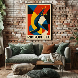 Vibrant Ribbon Eel Marine Life Art Poster