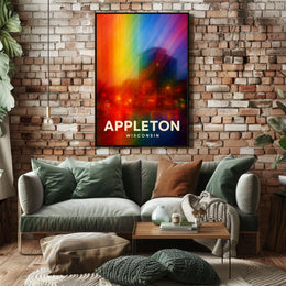 Appleton Vibrant Nightscape Abstract Art Poster