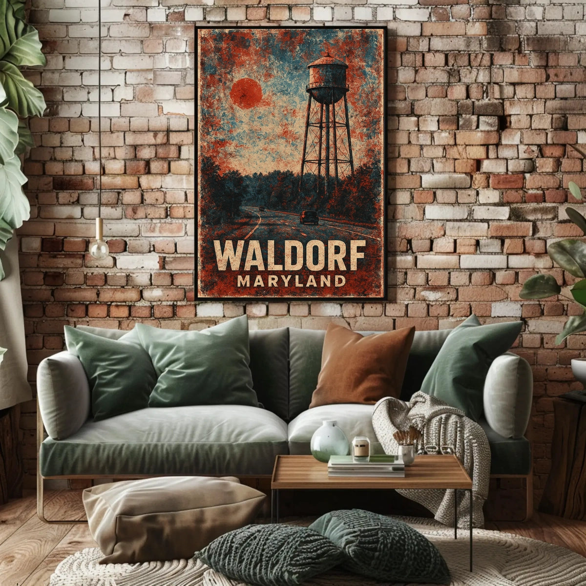 Water Tower Americana Retro Nostalgic Poster