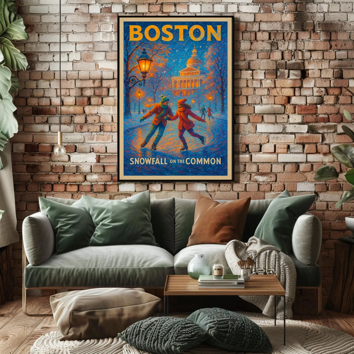 Boston Snowfall On The Common Poster