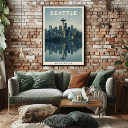 Seattle Skyline Reflection Poster