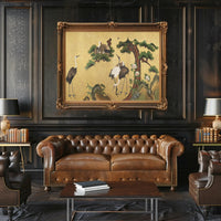 Cranes in Serenity: Traditional Asian Art Cultural Poster