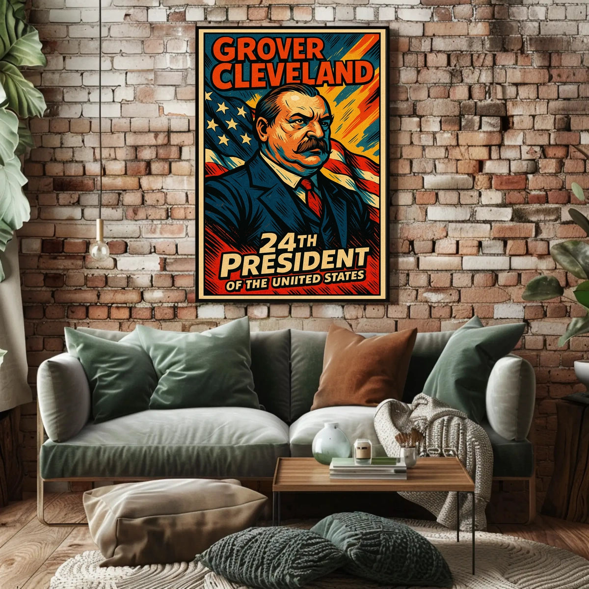 Grover Cleveland 24th President Poster Vintage Wall Art