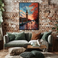 Autumn Stroll By Big Ben Poster PosterGoat