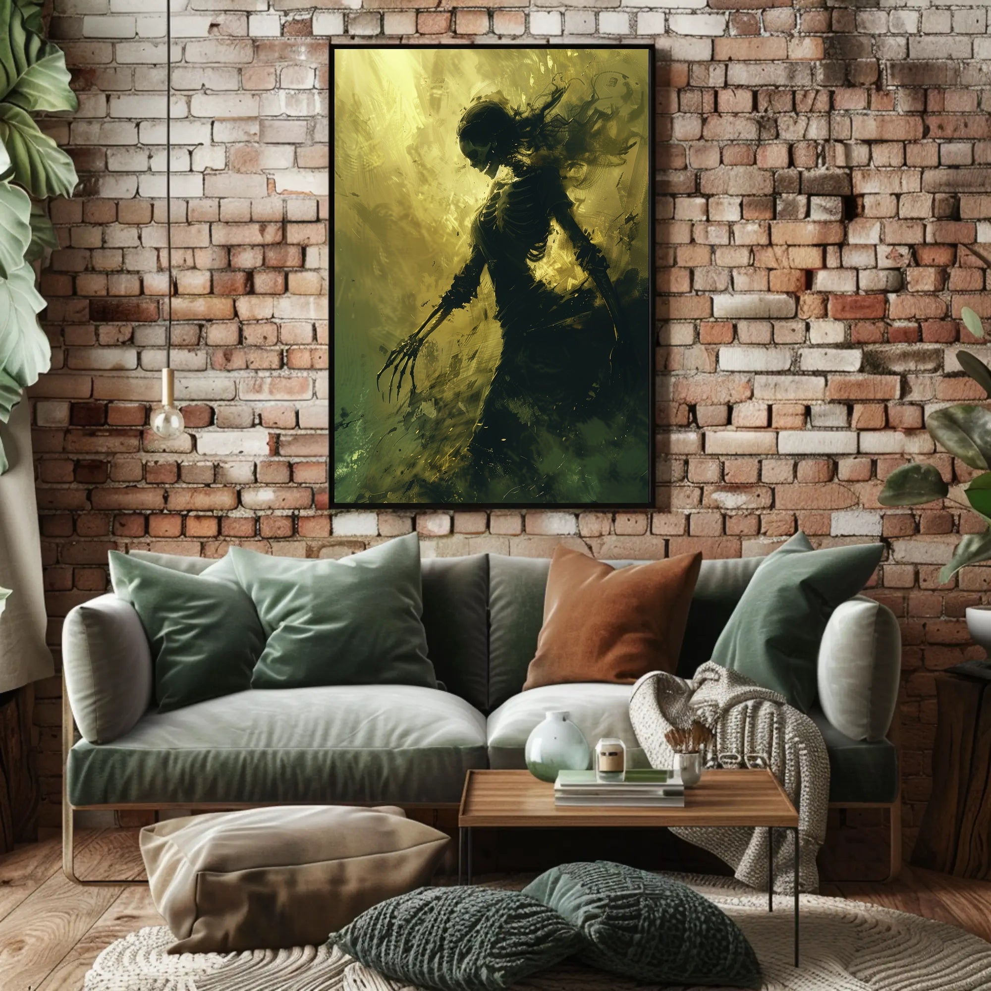 Ethereal Gothic Transformation: Surreal Skeleton Art Poster PosterGoat