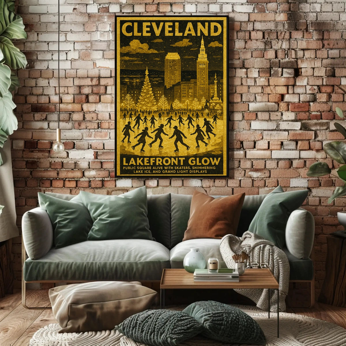 Cleveland Lakefront Glow Poster