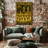 Cleveland Lakefront Glow Poster