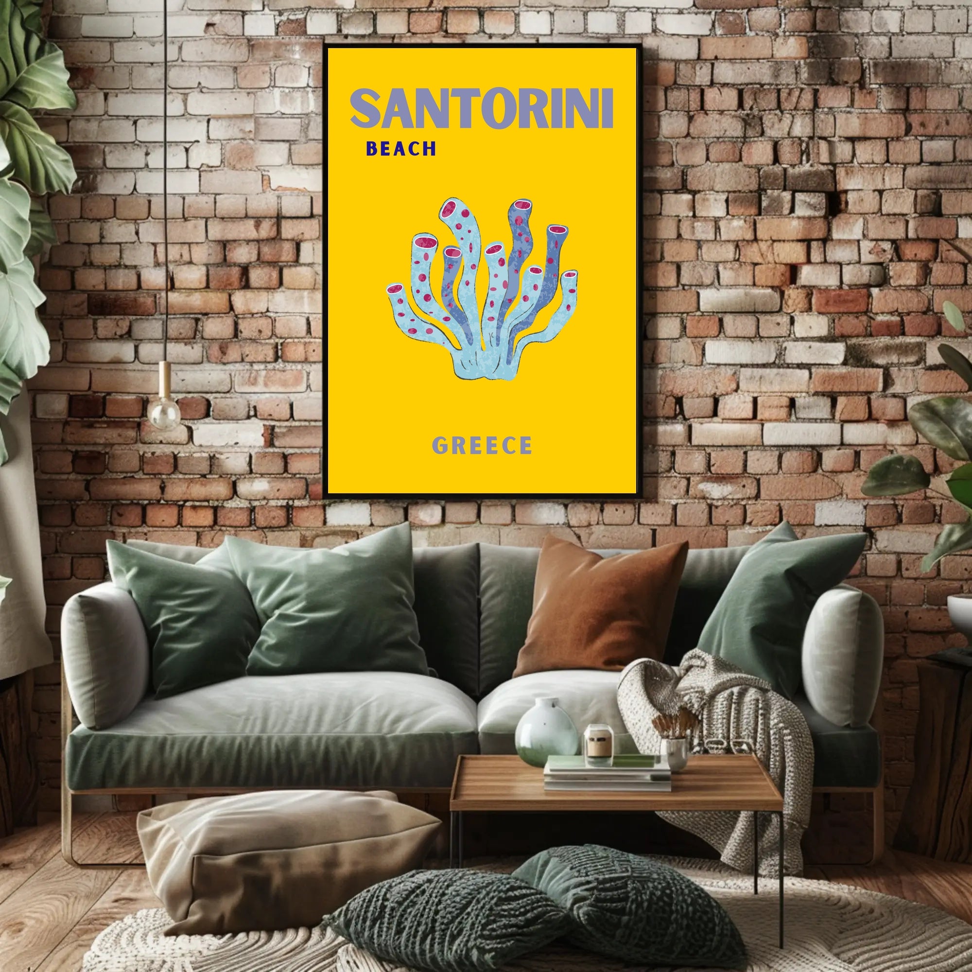 Santorini Greece Travel Poster for Seaside Adventure PosterGoat