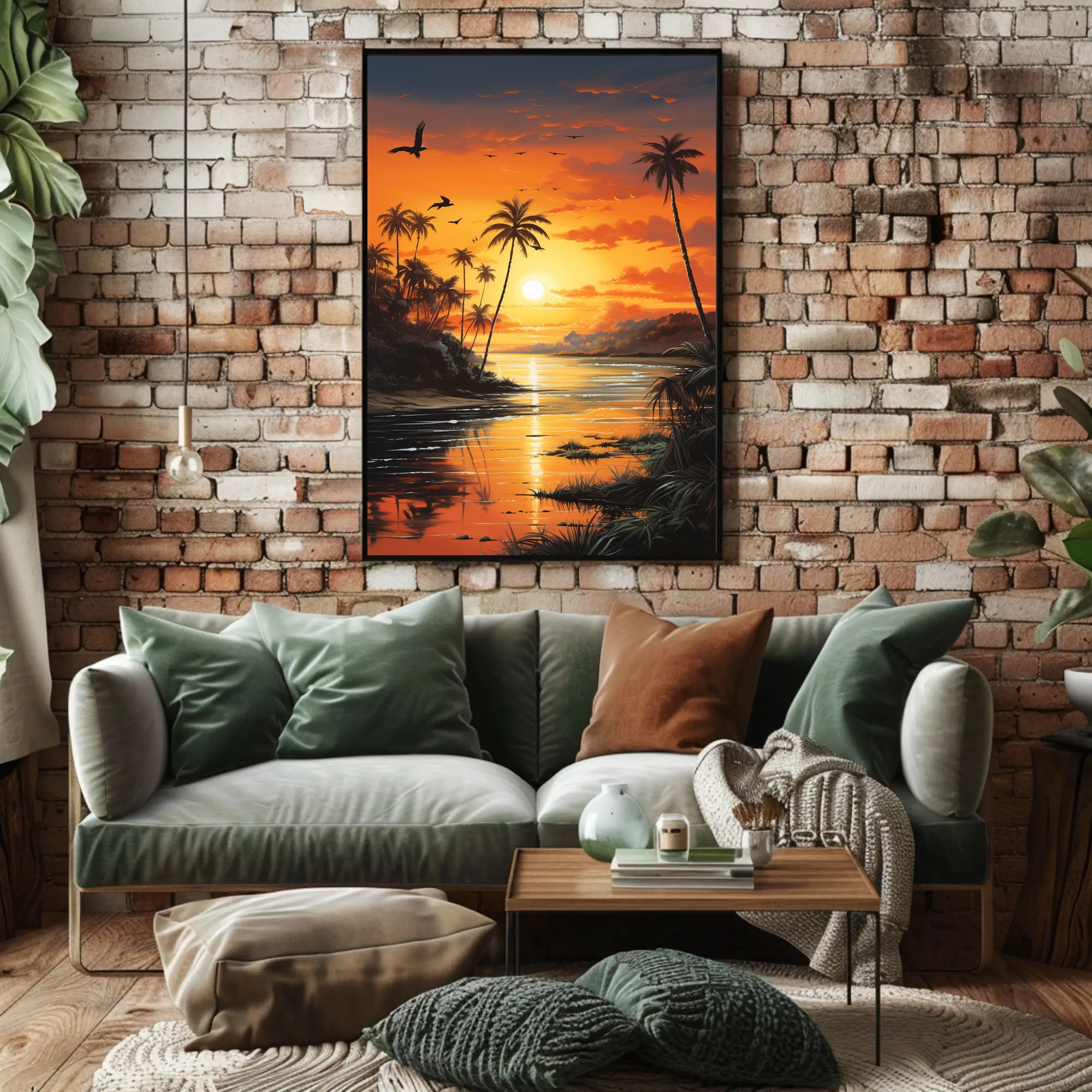 Tropical Sunset Dreamscape: Vibrant Coastal Travel Poster