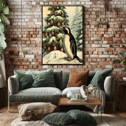 Festive Penguin Wonderland Poster
