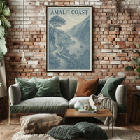 Amalfi Coast Scenic Poster Wall Art for Coastal Decor